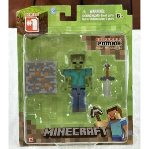 2014 Series #1 Minecraft Overworld  Zombie w/Iron Ore Block & Sword